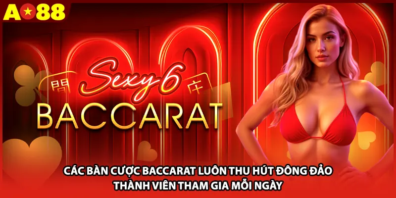 Các bàn cược Baccarat luôn thu hút đông đảo thành viên tham gia mỗi ngày