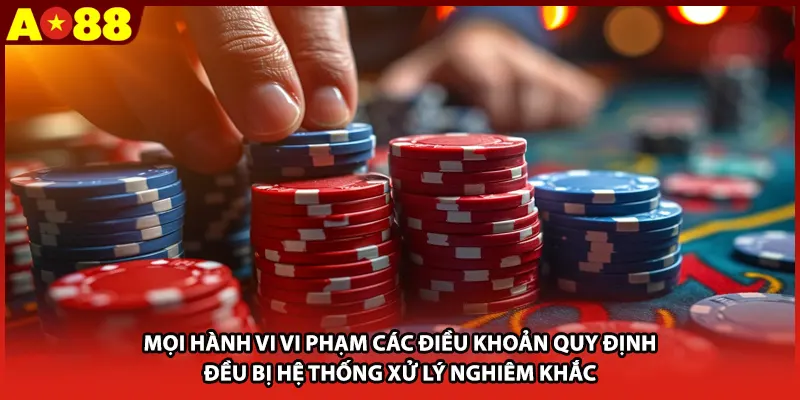 Mọi hành vi vi phạm các điều khoản quy định đều bị hệ thống xử lý nghiêm khắc 